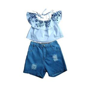 New‎ Little Girls Summer Outfit Top & Shorts